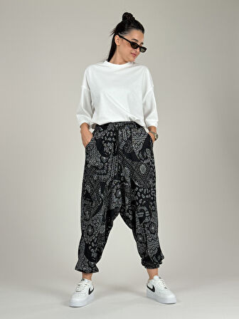 Etnik Desenli Kadın Şalvar Pantolon COC1095