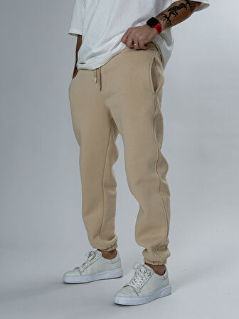 Şardonlu Bej Erkek Jogger Eşofman COC2549