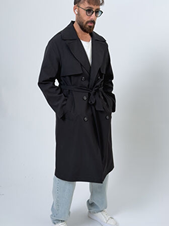 Siyah Erkek Trençkot COC2548