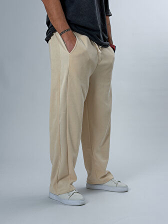 Oversize Bej Erkek Baggy Pantolon COC2546