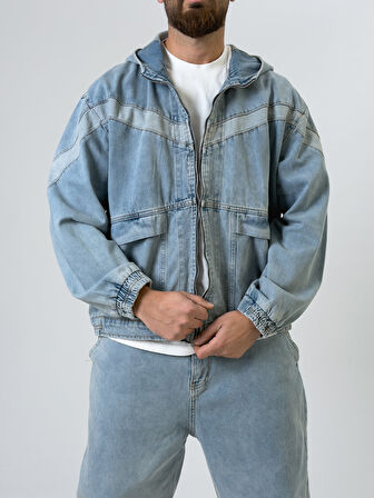 Tasarım Erkek Kot Ceket COC2545