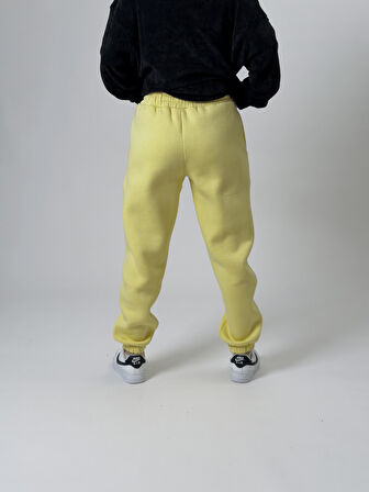 Şardonlu Sarı Kadın Jogger Eşofman COC2542