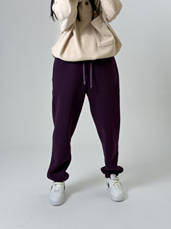 Şardonlu Mor Kadın Jogger Eşofman COC2541