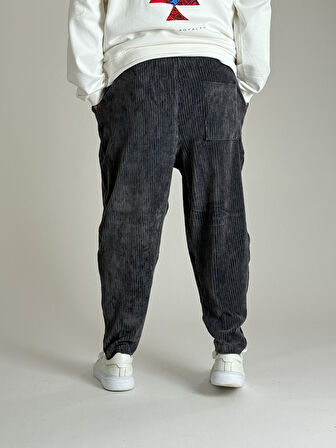 Erkek Gri Kadife Pileli Yarım Şalvar COC1086