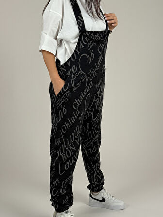 El Yazılı Salopet Kadın Jogger COC1085