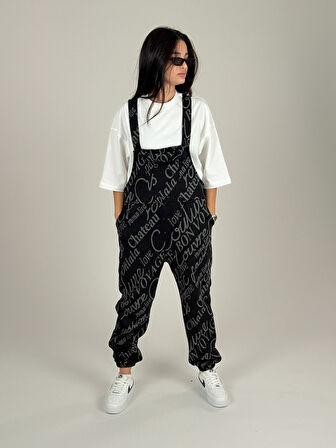 El Yazılı Salopet Kadın Jogger COC1085