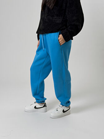 Şardonlu Mavi Kadın Jogger Eşofman COC2540
