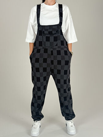 Damalı Salopet Kadın Jogger COC1084