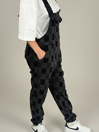 Damalı Salopet Kadın Jogger COC1084