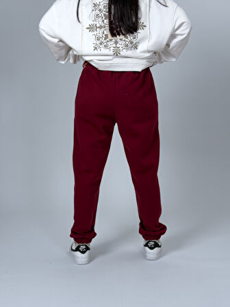 Şardonlu Bordo Kadın Jogger Eşofman COC2537