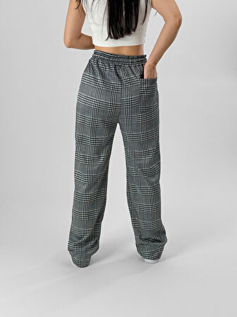 Ekose Kadın Baggy Pantolon COC1082
