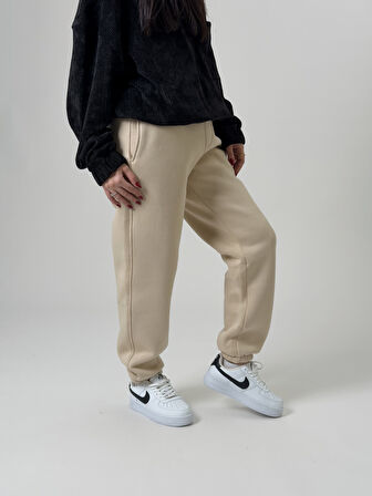 Şardonlu Bej Kadın Jogger Eşofman COC2536