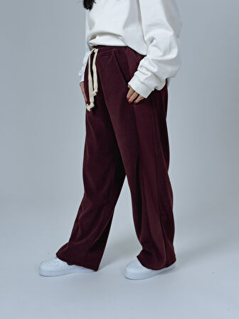 Oversize Bordo Kadın Baggy Eşofman COC2531