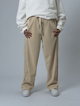 Oversize Bej Kadın Baggy Eşofman COC2530