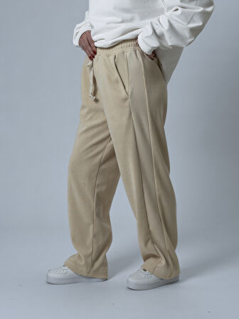 Oversize Bej Kadın Baggy Eşofman COC2530