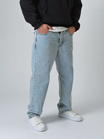 Buz Mavisi Erkek Baggy Kot Pantolon COC2528
