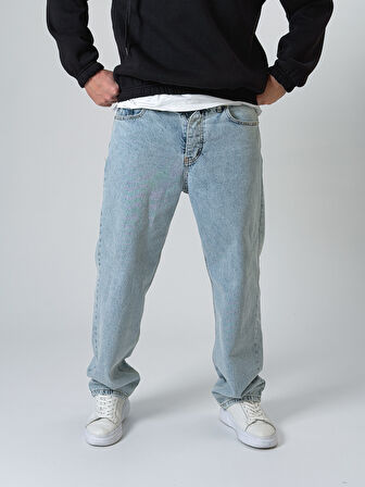 Buz Mavisi Erkek Baggy Kot Pantolon COC2528