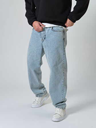 Buz Mavisi Erkek Baggy Kot Pantolon COC2528