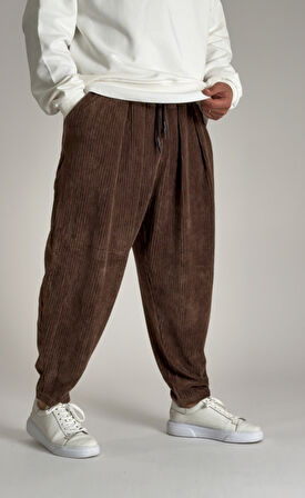 Pileli Kahve Erkek Yarım Şalvar COC2525
