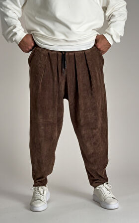 Pileli Kahve Erkek Yarım Şalvar COC2525