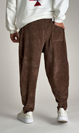 Pileli Kahve Erkek Yarım Şalvar COC2525