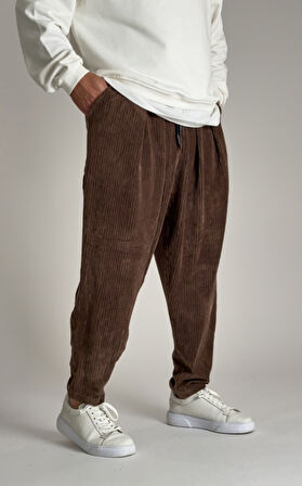 Pileli Kahve Erkek Yarım Şalvar COC2525