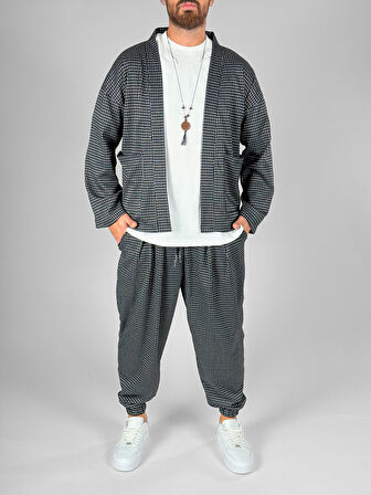 Desenli Gri Beyaz Erkek Takım COC1067