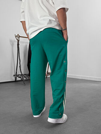 Şeritli Yeşil Erkek Baggy Pantolon COC1063