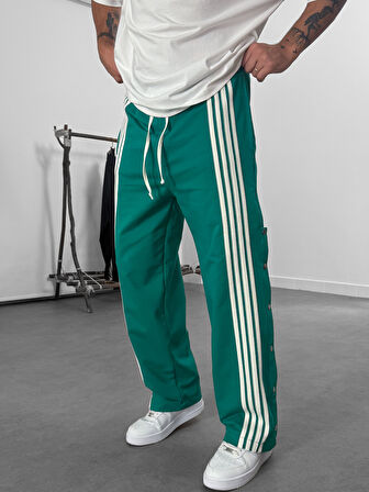 Şeritli Yeşil Erkek Baggy Pantolon COC1063