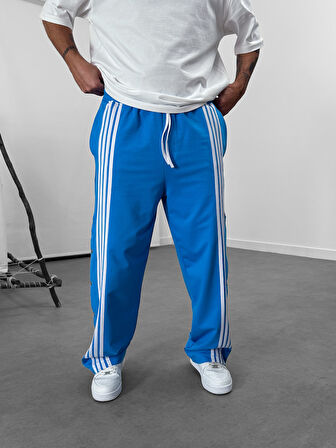 Şeritli Mavi Erkek Baggy Pantolon COC1061
