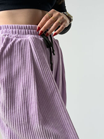 Mor Pileli Kadın Jogger Pantolon COC2562