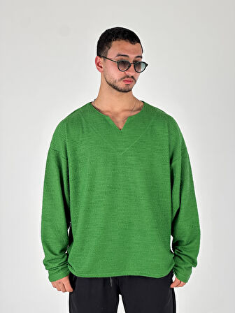 Tasarım Yeşil Erkek Sweatshirt COC1057