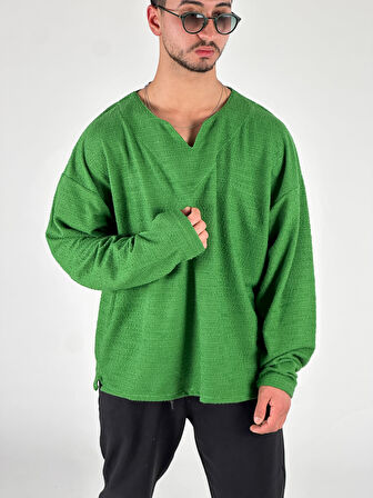 Tasarım Yeşil Erkek Sweatshirt COC1057