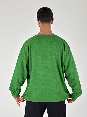 Tasarım Yeşil Erkek Sweatshirt COC1057