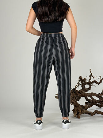 Dik Çizgi Pileli Kadın Jogger Pantolon COC1053