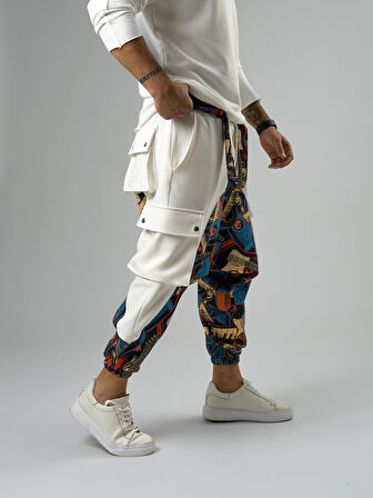 Erkek Garni Tasarım Müzik Desenli Spor Şalvar COC2564