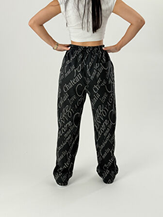 Tasarım Dergi Baskı Kadın Baggy Pantolon COC1051