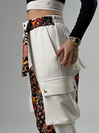 Kadın Garni Tasarım Etnik Desenli Spor Şalvar COC2565