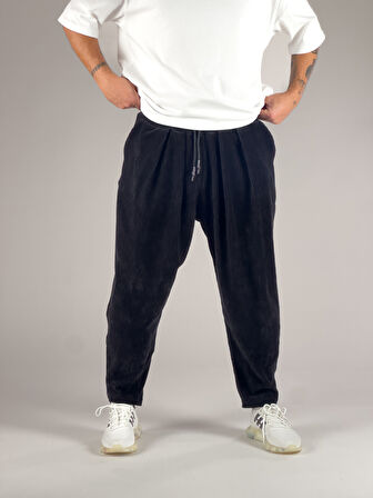 Siyah Kadife Pileli Yarım Şalvar COC1046