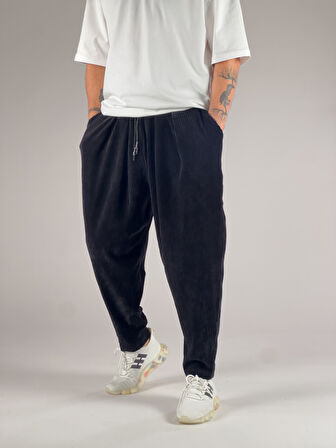 Siyah Kadife Pileli Yarım Şalvar COC1046