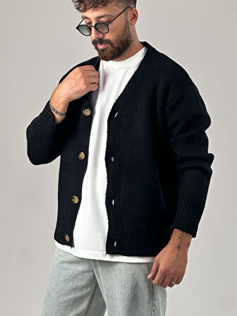 Siyah Erkek Triko Hırka COC1045