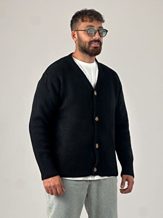 Siyah Erkek Triko Hırka COC1045