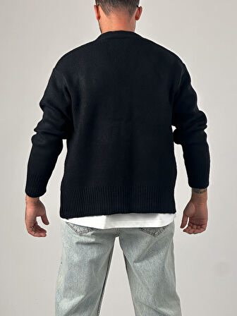 Siyah Erkek Triko Hırka COC1045