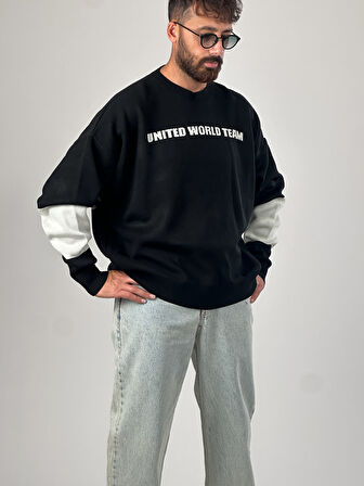 Oversize Siyah New York Erkek Triko Sweat COC1043