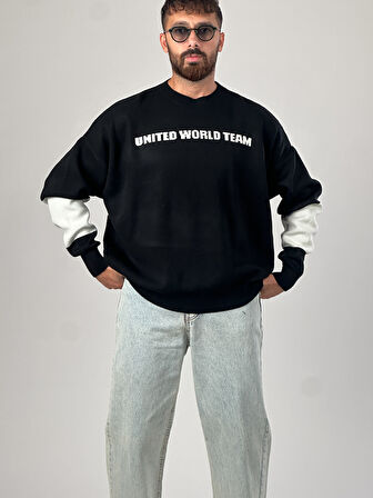 Oversize Siyah New York Erkek Triko Sweat COC1043