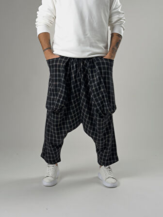 Erkek İnce Ekose Avangard Şalvar COC2572