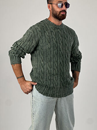 Haki Triko Erkek Sweatshirt COC1034