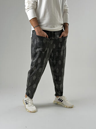 Ön Cep Detaylı Erkek Desenli Baget Pantolon COC2580