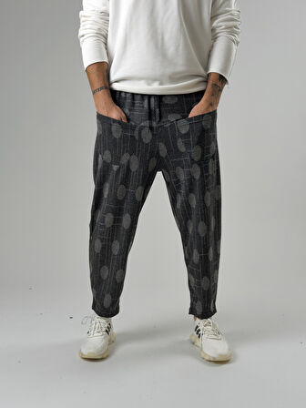 Ön Cep Detaylı Erkek Desenli Baget Pantolon COC2580