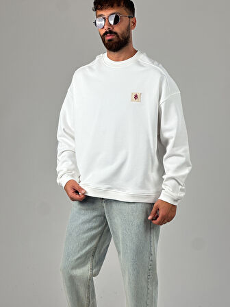Ekru Tasarım Etnik Erkek Sweatshirt COC1029